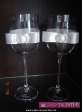 Svadobné poháre s mašľou